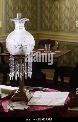 Salon-Ausstellung im Lemon House, Allegheny Portage Railroad National Historic Site, Pennsylvania Stockfoto