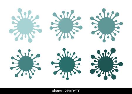 Sechs Coronavirus-Symbole Stock Vektor