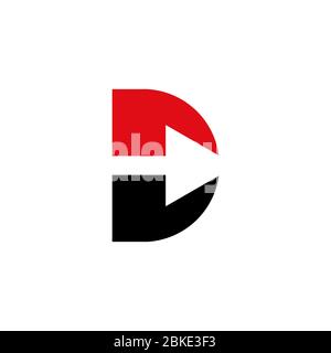 Initial Letter D Grafik-Logo-Vorlage, mit Pfeil-Design-Konzept, isoliert auf weißem Hintergrund. Stock Vektor