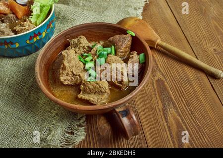 SIGA WoT - gewürzter Eintopf aus Rindfleisch, äthiopischer und eritreischer Eintopf oder Curry Stockfoto