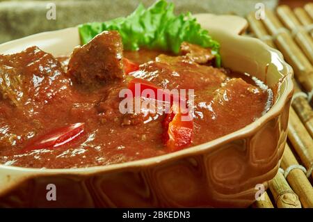 Adraki Gosht - Lamm Masala in einer Tomaten-Ingwer-Sauce Stockfoto