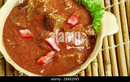 Adraki Gosht - Lamm Masala in einer Tomaten-Ingwer-Sauce Stockfoto