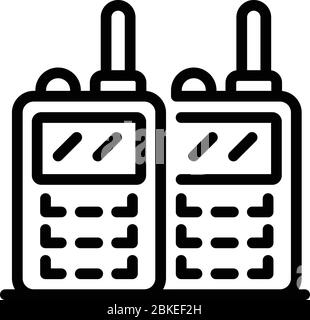 Zwei Walkie Talkies Symbol, Outline-Stil Stock Vektor