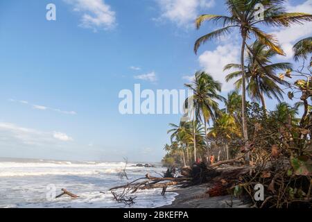 Palomino - Kolumbien, 20. Februar 2020: Palomino, ein kleiner Strandort an der nördlichen Karibikküste. Mit seiner entspannten Atmosphäre ist es praktisch ein Stockfoto