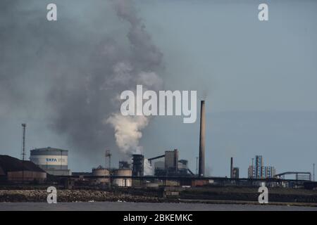 Ein Foto von Port Talbot Stahlwerk - West Glamorgan, Wales Stockfoto