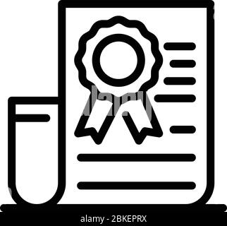 Form mit offiziellem Stempel-Symbol, Outline-Stil Stock Vektor