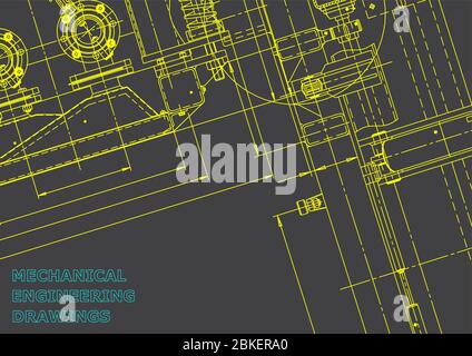 Blaupause. Vektorgrafik. Computergestütztes Designsystem. Grau Stock Vektor
