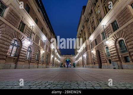 Das Parlament von Schweden, der Riksdag im Gamla Stan Bezirk im Zentrum von Stockholm. Stockfoto