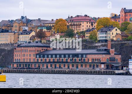 Fotografiska, Museum in Backstein gebaut, ehemaligen Zollhaus, präsentiert zeitgenössische Fotografie Ausstellungsprogramm. Stockholm, Schweden. Stockfoto