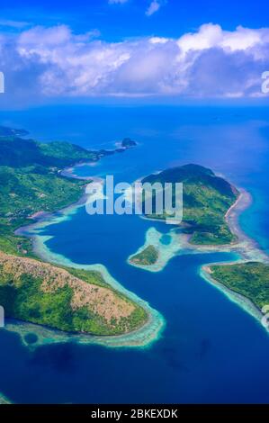 Luftaufnahme der paradiesischen Küste der Busuanga Insel mit schönen Stränden, Coron, Philippinen Stockfoto