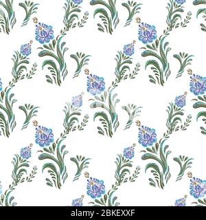 Nahtloses Muster mit floralem Hintergrund. Ukrainische Volkskunst Stock Vektor