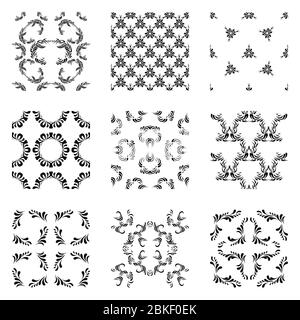 Universal verschiedene nahtlose Muster. Muster im Retro-Stil. Satz von abstrakten nahtlosen Mustern Stock Vektor