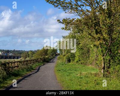 Der Tarka Trail, Wander- und Radweg. Landschaftlich reizvolle Outdoor-Übung in der Nähe von Bideford, North Devon, England. Keine Leute. Stockfoto