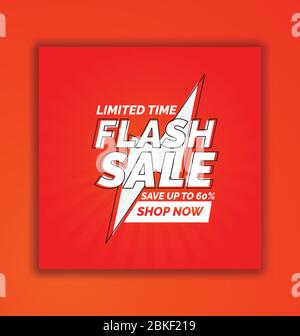 Flash Verkauf Moderne Banner Werbe-Vorlage Design, Flash Verkauf Banner Vorlage Design.Vector Illustration, einfach zu bearbeiten Stock Vektor