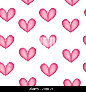 Aquarell Herzen Musterdesign. Vektor-illustration Stock Vektor