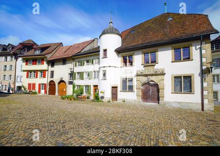 Museumsgebäude Stadtmuseum von untere Hofstatt in der Altstadt von Brugg, Schweiz. Stockfoto