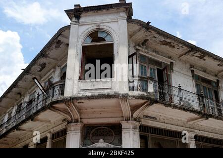 Bau und Restaurierung von Gebäuden der spanischen Kolonialarchitektur in der Altstadt von Casco Viejo, Panama City, Panama Stockfoto