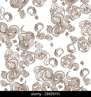 Abstrakte nahtlose Muster Wellen. Vektor nahtlose schwarz-weiß geometrische Muster Stock Vektor