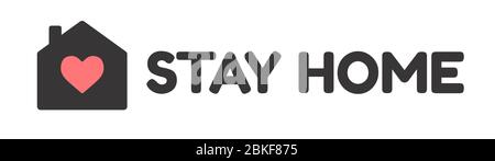 Stay Home Hand geschrieben Pinsel Typografie Phrase Stock Vektor