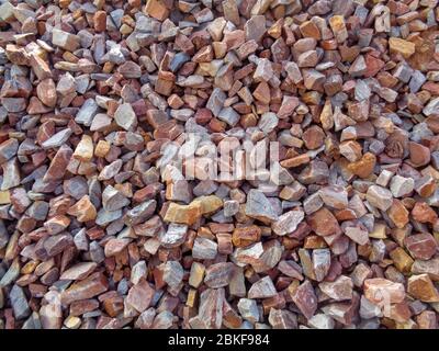 Farbige Kiessteine Hintergrund für die Bauindustrie Stockfoto