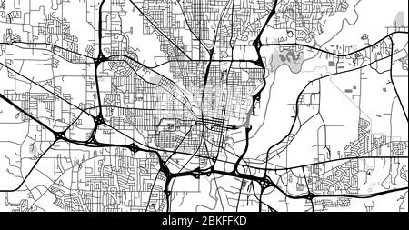 Stadtvektor Stadtplan von Jackson, USA. Hauptstadt des Bundesstaates Mississippi Stock Vektor