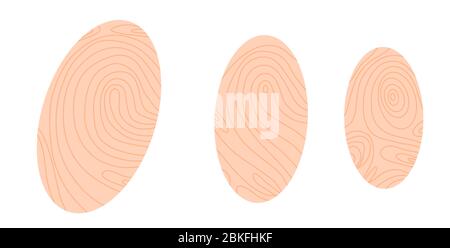 Fingerabdrücke zur Identifizierung. Sicherheit für Pass-Zugriff. Finger druckt Schild isoliert auf weißem Hintergrund. System der Bioerkennung. Vektorillus Stock Vektor