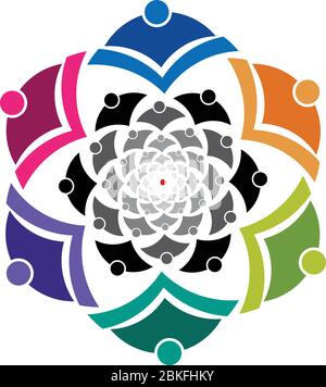 Illustrationskunst eines Sonnenblumenklogos mit isoliertem Hintergrund Stock Vektor