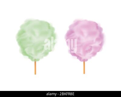 Sugar Clouds 3d-Vektor-Symbol gesetzt. Stock Vektor