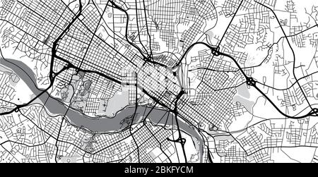 Stadtvektor Stadtplan von Richmond, USA. Virginia State Capital Stock Vektor