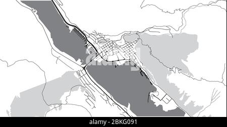 Stadtvektor Stadtplan von Juneau, USA. Hauptstadt des Bundesstaates Alaska Stock Vektor