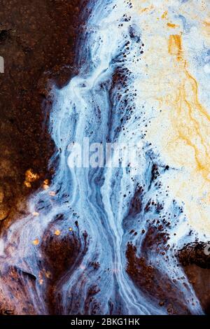 Tanninöl und Wasseremulsionsmuster, Royal National Park, NSW, Australien Stockfoto