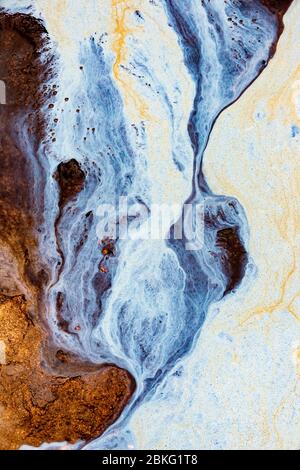 Tanninöl und Wasseremulsionsmuster, Royal National Park, NSW, Australien Stockfoto