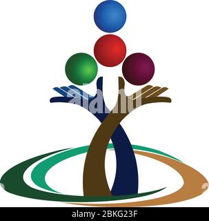 Illustration Kunst eines Handbalance-Logo mit isoliertem Hintergrund Stock Vektor