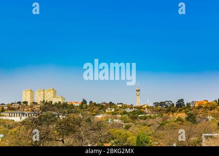 Johannesburg, Südafrika - 15. August 2018: Blick auf die Gebäude und Wahrzeichen des zentralen Geschäftsviertels von Johannesburg Stockfoto
