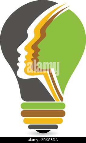 Illustration Kunst einer Lampe Gesichter Logo mit isolierten Hintergrund Stock Vektor