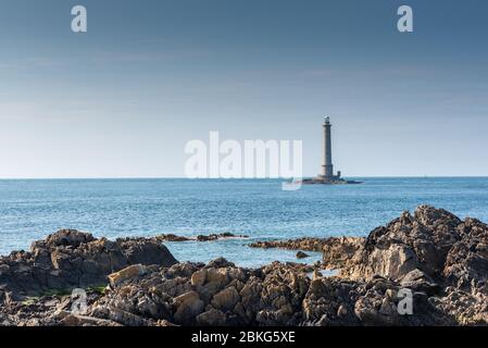 Leuchtturm von Goury, Cap de la Hague, Frankreich, Manche Stockfoto