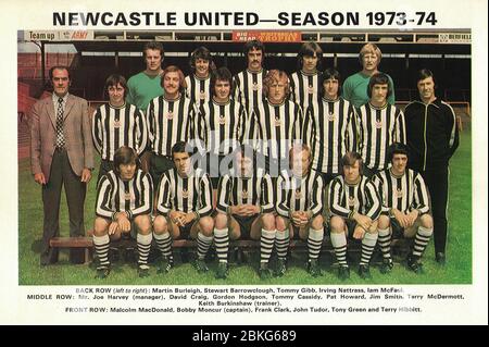 Newcastle United Team Fotosaison 1973-1974 Stockfoto