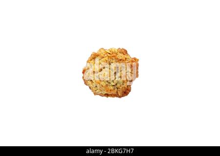 Haferflocken-Keks, Snack Haferflocken-Keks, gesunde Haferflocken-Keks, Vollkorn-Keks, Müsli-Keks, Hafer-Keks, isoliert auf weißem Hintergrund, isolieren Stockfoto