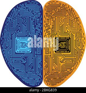 Brain Circuit Logo Stock Vektor