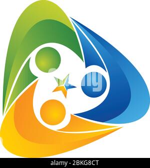 Triangle Human Logo Stock Vektor