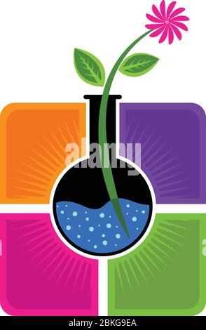 Illustration Kunst eines Laborblattes mit flüssigem Hintergrund Stock Vektor