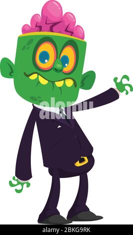 Cartoon Zombie in einem Business-Anzug. Halloween Vektorgrafiken. Stock Vektor