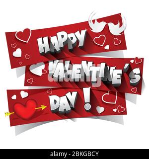 Happy Valentine's Day Grußkarte Vector Illustration Stock Vektor
