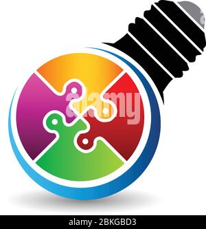 Lampe Puzzle-Logo Stock Vektor