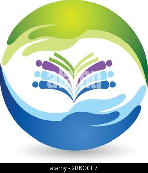 Illustration Kunst eines Handbuches Logo mit isoliertem Hintergrund Stock Vektor