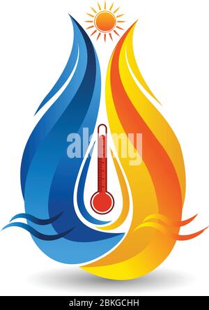 Logo für Wärme und kühles Wasser Stock Vektor