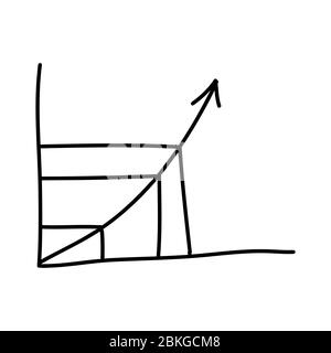 Niedliches handgezeichnetes Diagramm. Elemente des Kritzelsymbols. Isoliert auf weißem Hintergrund. Vektorgrafik. Stock Vektor