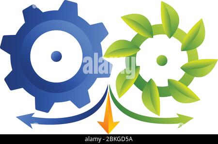 Eco Industrial Logo Stock Vektor