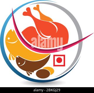 Nicht-vegetarisches Logo Stock Vektor