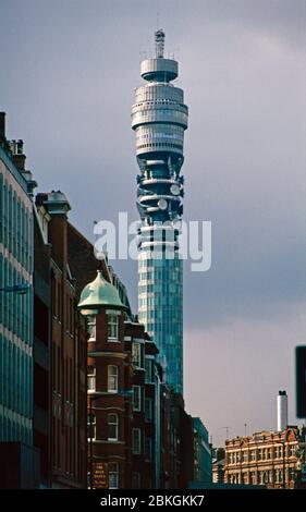 British Telecommunication Tower, 12. April 1983, London, England, Großbritannien Stockfoto